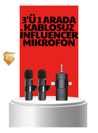 Kablosuz Mikrofon - Telefon ve Bilgisayar Uyumlu