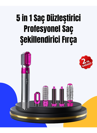 5 Parça Saç Şekillendirme Seti Düzleştirme Dalga ve Bukle Yapma