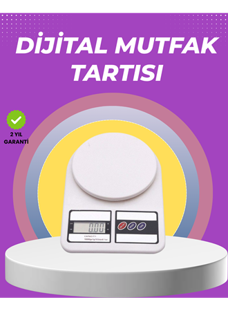Beyaz Plastik Dijital Mutfak Tartısı – 24x16.8x1.5cm