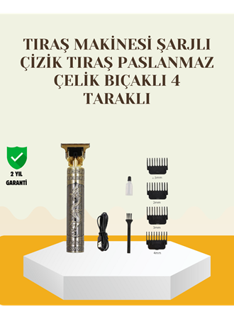 Şarjlı Titanyum Bıçaklı Saç ve Sakal Kesme Makinesi