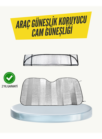 Metalize Reflektörlü Katlanabilir Araç Güneşliği – Yüksek Performanslı Isı ve UV Koruması