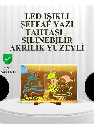 Dekoratif LED Yazı Tahtası – Silinebilir, Neon Kalemli, Planlama ve Hatırlatma İçin İdeal