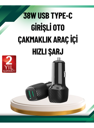 3A Güç Kapasiteli USB & Type-C Çakmaklık Şarj Adaptörü