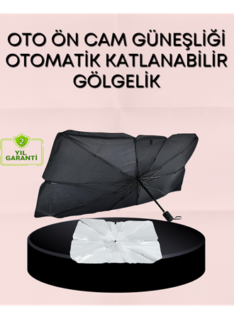 UV Korumalı Şemsiye Tipi Oto Güneşliği - Geniş Araç Uyumu