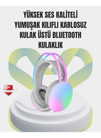 40mm Sürücülü RGB Kablosuz Kulaklık – Oyun ve Müzik için
