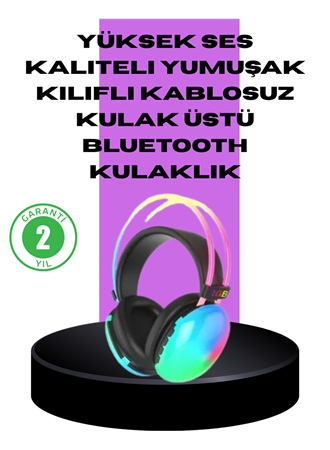 RGB Aydınlatmalı Kablosuz Bluetooth Oyuncu Kulaklığı