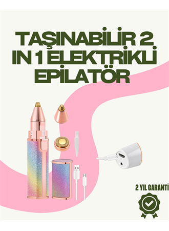 8000 RPM Taşınabilir Epilatör – Kaş Düzeltici ve Dudak Epilatörlü Pille Çalışan