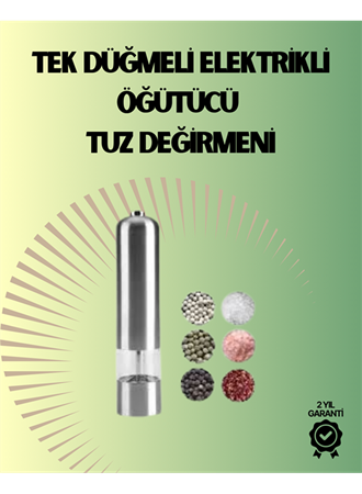 Pilli Otomatik Baharat Değirmeni Gıda Sınıfı Çelik Sessiz Öğütücü Alet