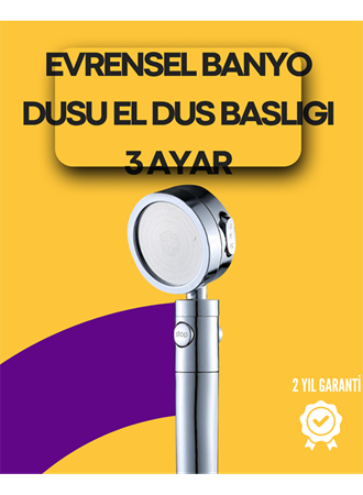 Sağlam Metal Hortum Bağlantılı, 360° Hareketli Duş Başlığı