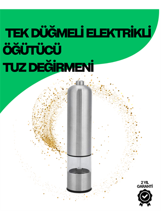 Şeffaf Hazneli Elektrikli Tuz Karabiber Öğütücü Pilli Taşınabilir Mutfak Aleti