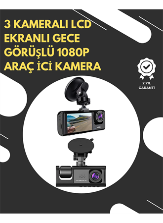 G-Sensör ve Hareket Algılama Destekli 1080p Araç İçi Güvenlik Kamerası