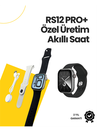 RS12 PRO+ 2025 Serisi Özel Üretim Full Ekranlı Akıllı Saat – Nabız ve Uyku Takibi, Bluetooth Arama, Garantili, Güçlü Batarya
