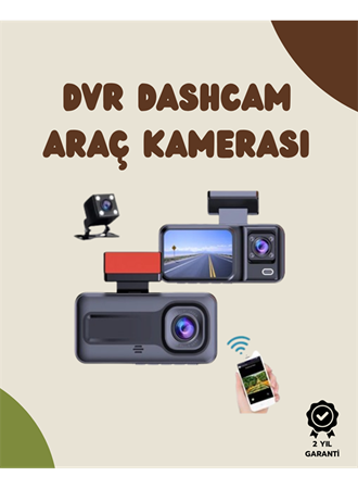 Sürüş ve Park Halinde Kesintisiz Güvenlik İçin 3 Kameralı Profesyonel Dashcam