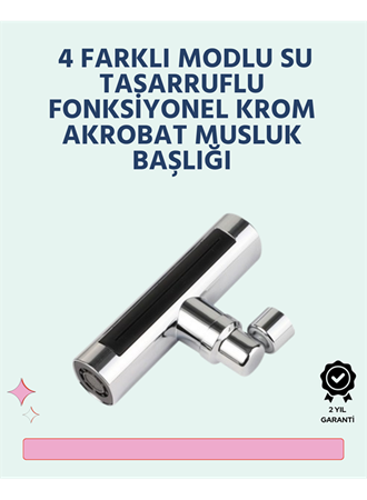 Krom Kaplamalı Çok Fonksiyonlu Musluk Başlığı | Paslanmaz Malzeme