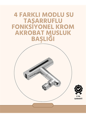 360° Dönüşlü Su Akışı Başlığı | 4'ü 1 Arada Kullanım