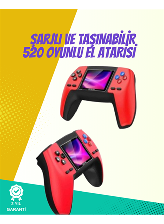 P5 Retro GamePad – Kompakt Tasarım, 520 Oyun, Nostalji Sevenlere Özel