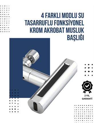 4 Modlu Musluk Başlığı | Şelale, Yağmur, Sprey, Köpük Akışı | Yüksek Basınç Performansı | Modern Tasarım