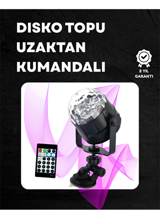 Kompakt Tasarımlı, Döner Renkli LED Disko Topu - Ev ve Profesyonel Kullanım