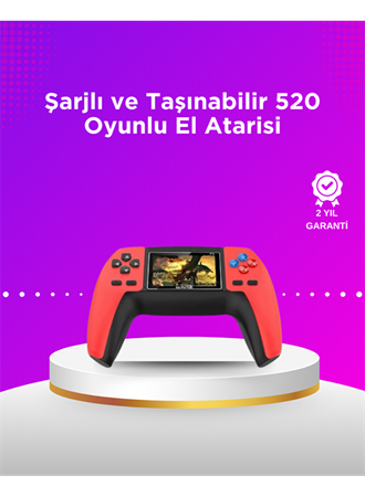 P5 Taşınabilir Retro Konsol – 520 Oyun, Ergonomik Tasarım, Nostaljik Eğlence