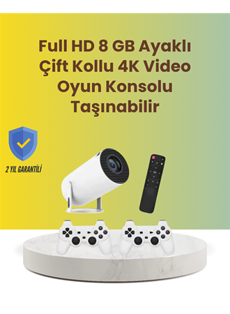 TÇift Kollu Tasarımlı Kablosuz Projeksiyon – 4K, 10.000 Oyun ve Smart App Desteği