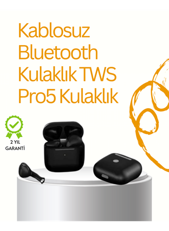 TWS Pro 5 Bluetooth Kulaklık – Gelişmiş Ses Teknolojisi ve Uzun Batarya Ömrü
