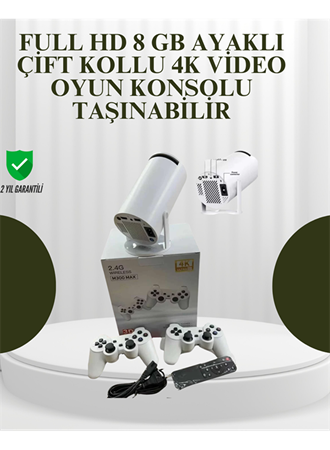 Portatif 4K Projeksiyon – 4.000 Uygulama, Kablosuz Yansıtma ve Bluetooth 5.0