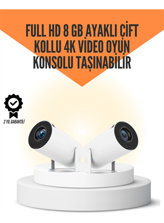 10.000 Oyun Destekli, Çift Kollu 4K Projeksiyon – HDMI, USB, AUX, Ethernet Yok