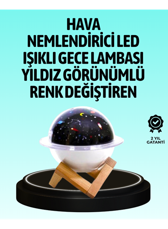 USB ile çalışan projektörlü aromaterapi nemlendirici masaüstü kullanım için uygun