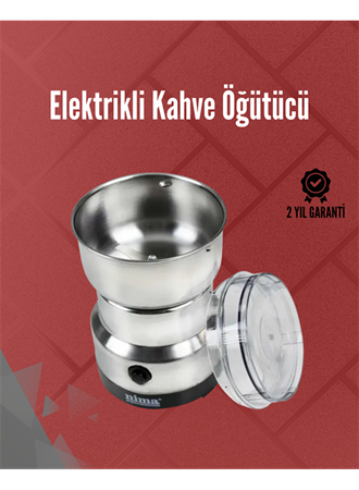Paslanmaz Çelik Elektrikli Kahve Değirmeni | Sessiz, Hızlı, Çok Amaçlı Öğütücü (200W)