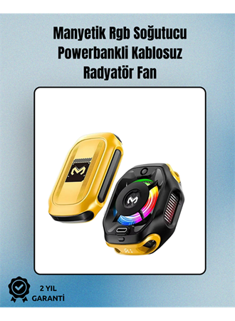 RGB Işıklı Girdap Fanlı Mobil Soğutucu | Manyetik Montaj | Type-C Girişli