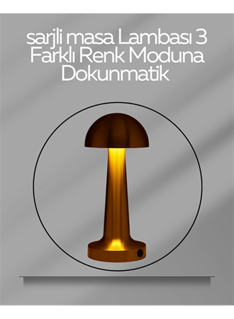 USB Şarjlı Dokunmatik LED Masa Lambası – 3 Renk Modu & Dimmer