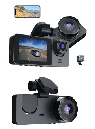 3 Kameralı 2 İnç 1080P Araç İçi Kamera Sürüş Kamerası CarPlay