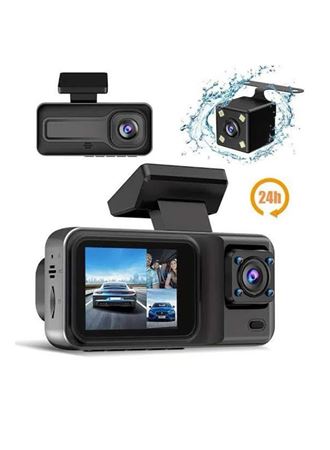 1080P 3 Lensli WİFİ Araç İçi Kameralı Ekran DVR Kaydedici Gece Görüşlü