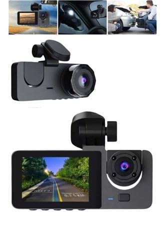 Araç İçi Dikiz Kamerası Sürüş Kaydedici 3 Lensli DVR Kamera