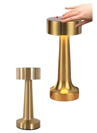 Altın Rengi Masa ve Gece Lambası Dokunmatik Şarjlı Masa Lambası