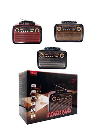 Nostaljik Görünümlü Ahşap Radyo TF SD USB Girişli Led Fener Işıklı