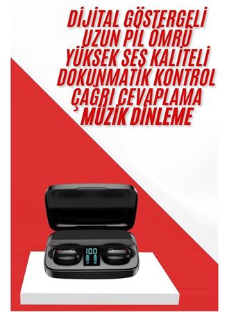 Kablosuz Bluetooth Kulaklık Android ve İOS Uyumlu Led Göstergeli Powerbankli