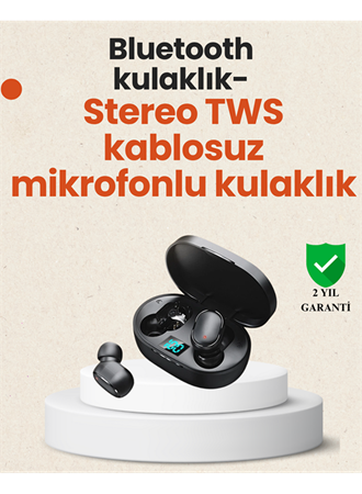 TWS Bluetooth Kulaklık Kulak İçi Kablosuz Dijital Göstergeli Çağrı Cevaplayabilen