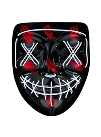 Hallowen Parti Maskesi Neon Led Işıklı Maske 3 Modlu Cadılar Bayramı Maskesi