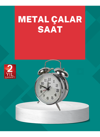 Dekoratif Gümüş Işıklı Alarmlı Masa Saati Sessiz Mekanizma