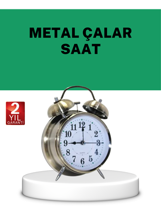Gümüş Renkli Sessiz Işıklı Dekoratif Masa Üstü Çalar Saat Alarmlı