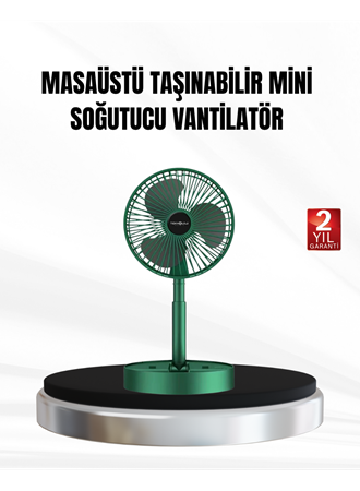 Şarjlı Mini Fan Katlanabilir 3 Hız Ayarlı Taşınabilir Tasarımlı