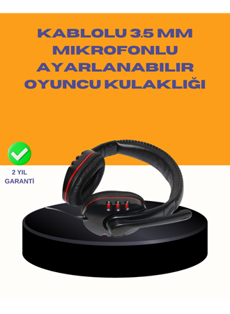 Kırmızı Oyuncu Kulaklığı Bilgisayar Uyumlu Stereo Yüksek Ses Kaliteli