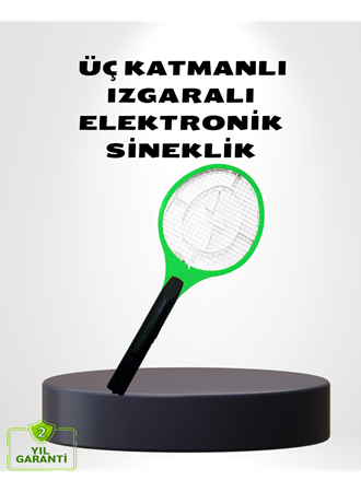 Taşınabilir Elektronik Sineklik – Üç Katmanlı Güvenli Izgara ve Kimyasız Koruma