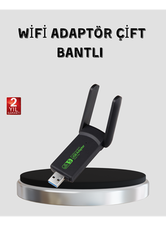 1200 Mbps Dual Band WiFi Adaptör – 5.8G & 2.4G Çift Antenli