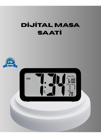Dijital Masa Saati Sensörlü Aydınlatmalı Alarm ve Sıcaklık Ölçerli