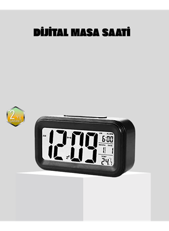 Fotoselli Dijital Masa Saati Aydınlatmalı Alarm ve Tarih Göstergeli