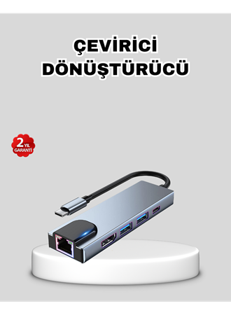 Type-C Çoklu Dönüştürücü – Alüminyum Gövde, Hızlı Veri Aktarımı ve Şarj Desteği