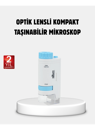 Taşınabilir Eğitim Mikroskobu 80X–200X LED Işıklı ve Darbeye Dayanıklı