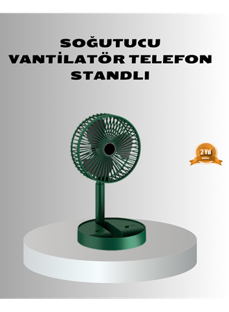 Şarjlı Katlanabilir Mini Fan – 3 Kademe Hız Ayarı, Taşınabilir Tasarım